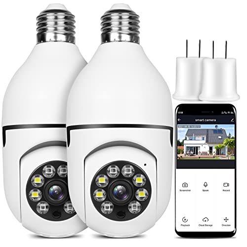 OFYOO Light Bulb Security Camera Wireless Outdoor Indoor