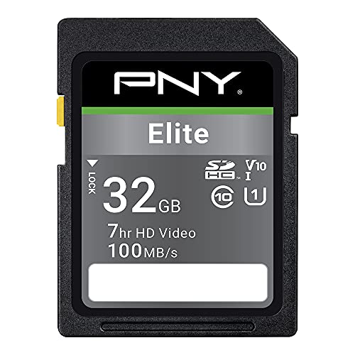 PNY 32GB Elite Class 10 U1 V10 SDHC Memory Card