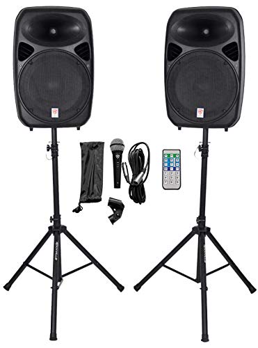 Rockville RPG152K Powered Speakers with Bluetooth and Mic