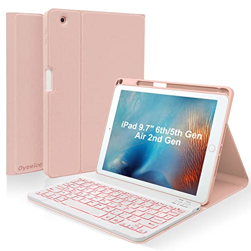 OYEEICE iPad Keyboard Case with Pencil Holder and Backlit Keyboard