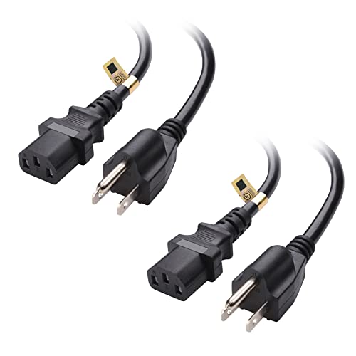 Cable Matters 2-Pack UL Listed 3 Prong TV Power Cord