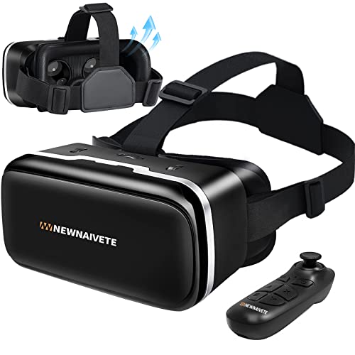 VR Headsets Compatible with iPhone & Android Phones - Premium VR Set with Remote Control for 3D Gaming and Videos