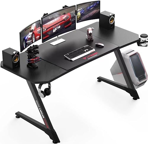 Ergonomic Gaming Desk with Z-Shaped Design