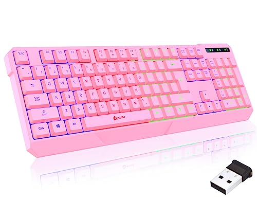 KLIM Chroma Wireless Gaming Keyboard - Pink