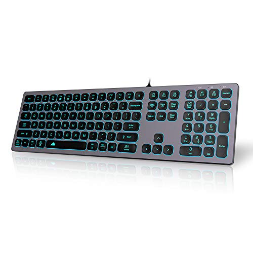POWZAN Aluminum Wired Keyboard