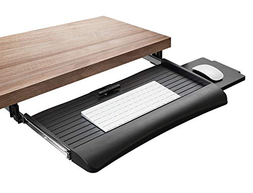 Keyboard Drawer Under Desk with Mouse Platform