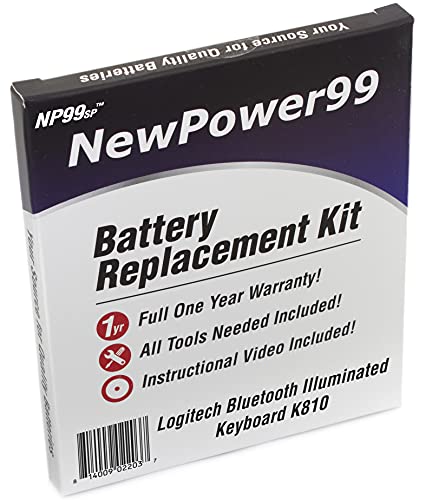 Battery Kit for Logitech Bluetooth Illuminated Keyboard K810