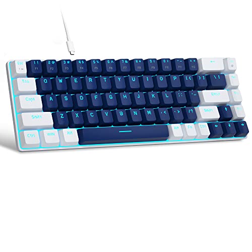 Mini Wired Office Keyboard with Blue Switch - Blue/White