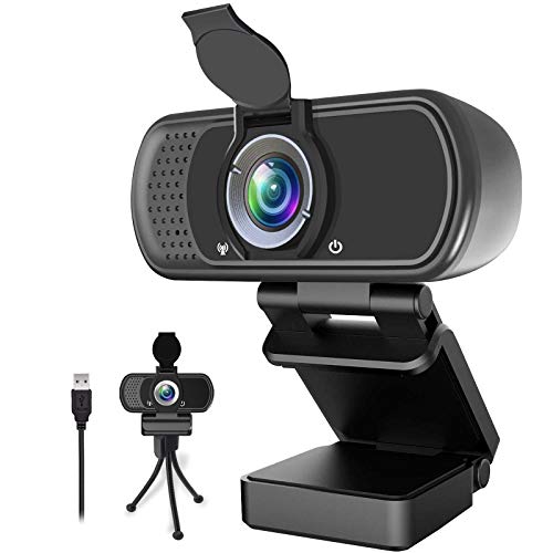 HD 1080p Webcam with Microphone and Wide Angle View