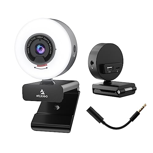 NexiGo N960E Pro Webcam with Mic/Headset Jack and Extra USB Port