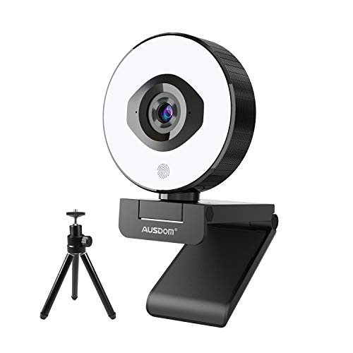 AUSDOM AF660 StreamCam: 60fps 1080p Webcam with Ring Light