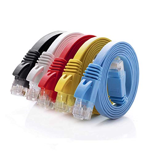 Cat 6 Ethernet Cable 5 ft (5 Pack) - High-Speed, Flexible, and Colorful