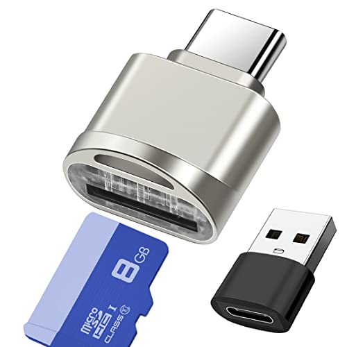 USB C Micro SD Card Reader with USB C to USB Adapter