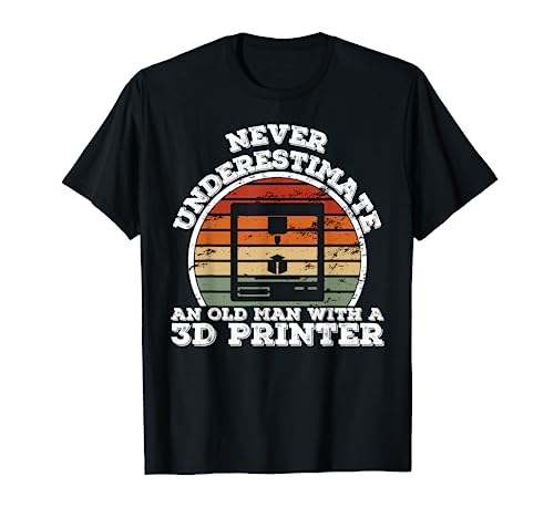 Funny 3D Printing T-Shirt - Old Man With A 3D Printer