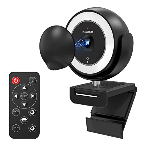 NexiGo N940E 1080P Zoomable Webcam with Remote Control and Privacy Cover