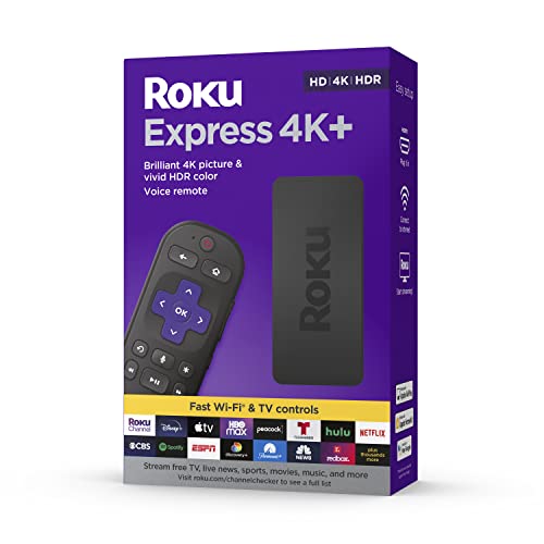 Roku Express 4K+ | Streaming Device 4K/HDR, Roku Voice Remote