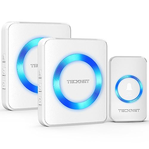 TECKNET Wireless Doorbell with 2 Plug-In Receivers