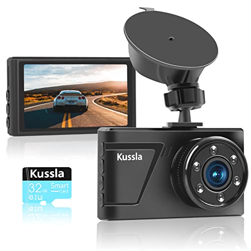 Kussla 1080P Dash Cam with 32GB SD Card