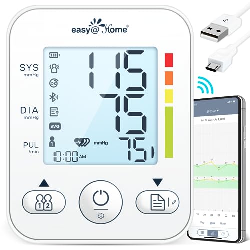 Easy@Home Bluetooth Blood Pressure Monitor: Smart Arm Cuff Machine