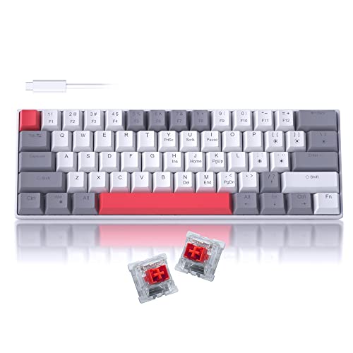 60% Mechanical Gaming Keyboard with Hot Swappable Linear Red Switches