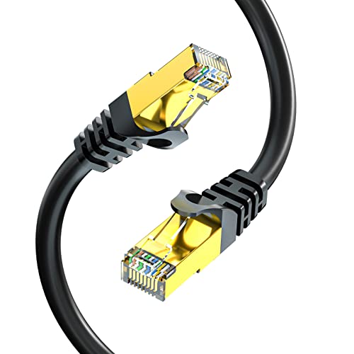 BIFALE Cat7 Ethernet Cable – 100ft, Triple Shielding SSTP 10Gbps 600MHz Ethernet Patch Cable