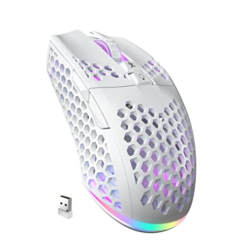 SOLAKAKA White Wireless Gaming Mouse Bluetooth