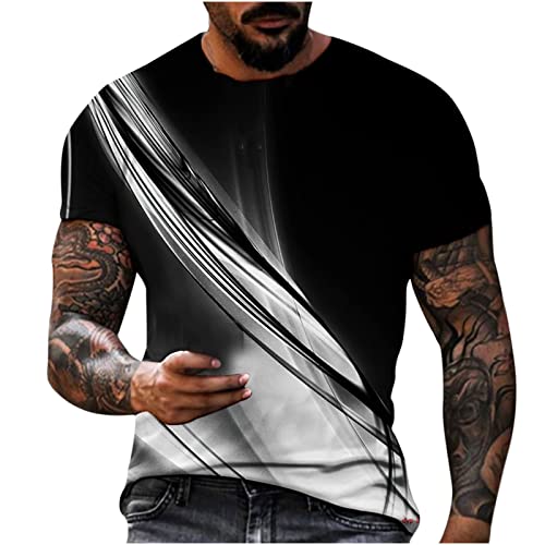 Men's 3D Print T-Shirt, Summer Comfy Daily Athletic Shirt