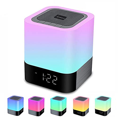 Bluetooth Speaker Night Light with Alarm Clock