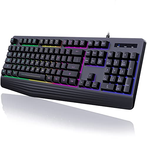 Gaming Keyboard with Rainbow LED Backlit