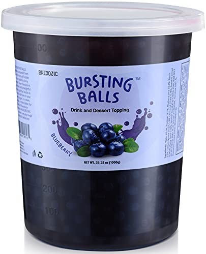 BREXONIC Bursting Boba Pearls: Blueberry Flavor, 2 LB 1 Pack