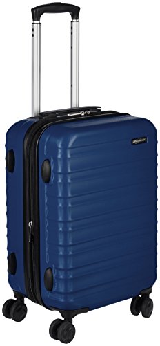 Budget-Friendly Navy Blue Hardside Spinner: Amazon Basics 21-Inch Luggage