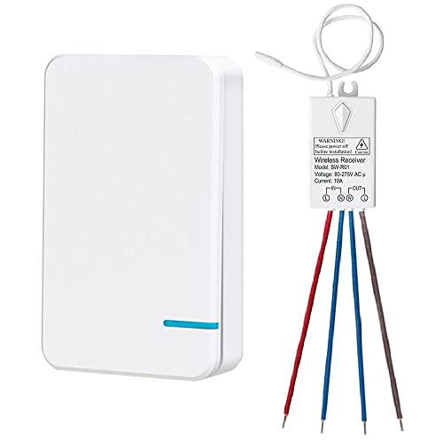 Levven Single-Pole On/Off Wireless Switch Kit - Decora Style Switch, Wireless Power Control Kit - Add A Switch Anywhere