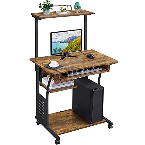 Yaheetech Rolling Computer Desk