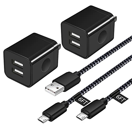 HI-CABLE Micro USB Cable with Dual Port USB Wall Charger