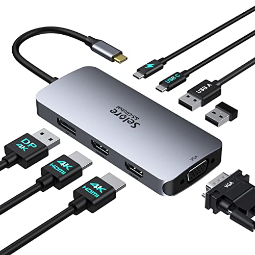 USB C Docking Station with Dual HDMI Monitor Adapter