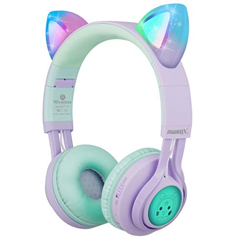 Riwbox Kids Cat Ear Bluetooth Headphones