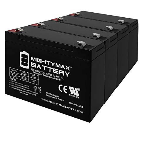 6V 12AH Battery Replacement for Computer Backup Pack - 4 Pack