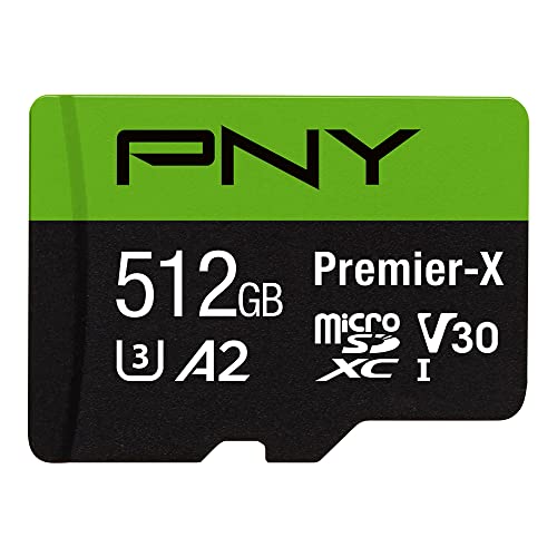PNY Premier-X 512GB Class 10 U3 V30 microSDXC Flash Memory Card