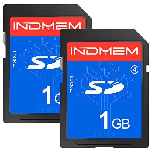 INDMEM 1GB SD Card (2 Packs) Class 4 Flash Memory Card MLC Stanard