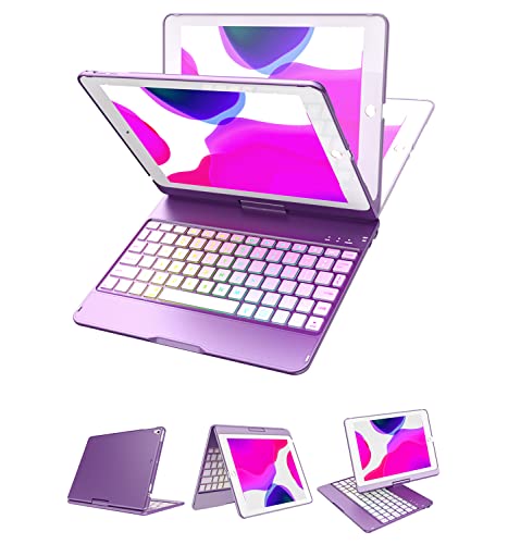 MMK iPad Keyboard Case - Backlit 10 Color 360 Rotation