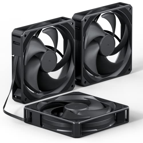 upHere U2K Case Fan 120mm Black PWM Silent Computer Cooling Fans