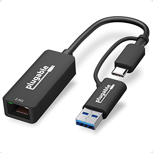 Plugable 2.5G USB C and USB to Ethernet Adapter