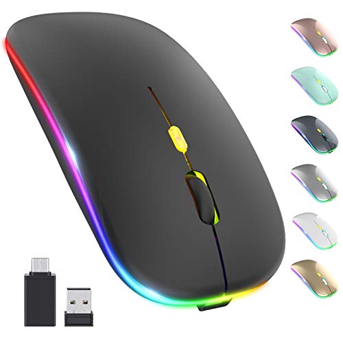 LED Wireless Mouse with Rechargeable Battery and Stylish Design