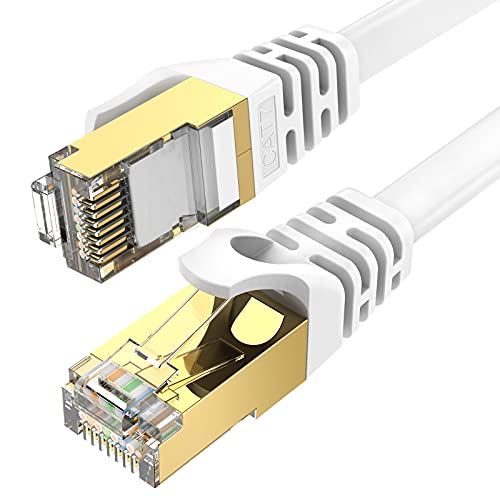 Flat Cat 7 Ethernet Cable 75 ft with Clips