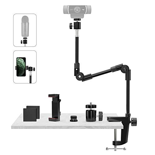 Webcam Stand Camera Mount with Phone Holder