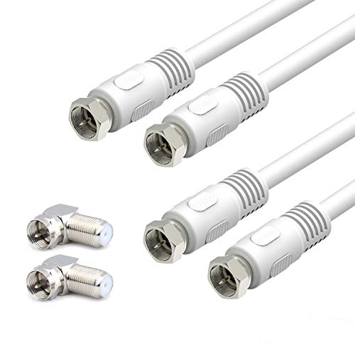 Quad Shield RG6 Coaxial Cable 6ft, 2-Pack