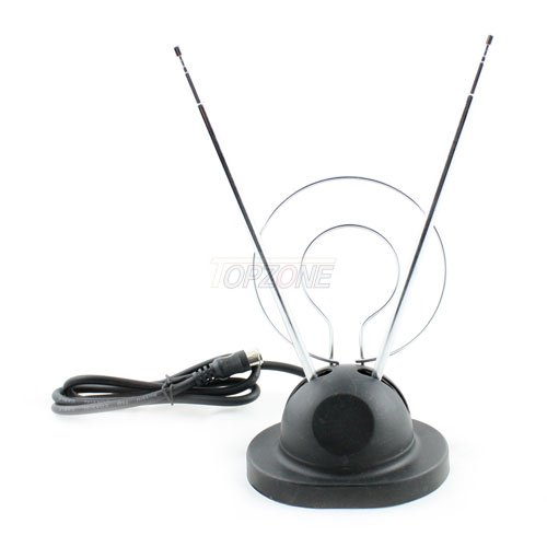 Affordable Rabbit Ear UHF/VHF Color Antenna with Push-on Connectors