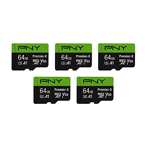 PNY 64GB Premier-X microSDXC Memory Card 5-Pack