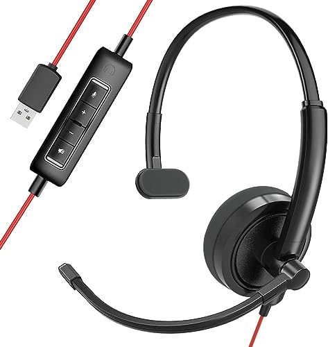 Premium USB Wired Headset with Noise-Cancelling Microphone
