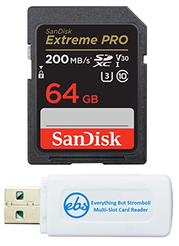 SanDisk Extreme Pro 64GB SD Card for Nikon Camera with Card Reader